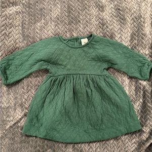 Kate Quinn Quilted Gathered Dress | Green, 3-6 months